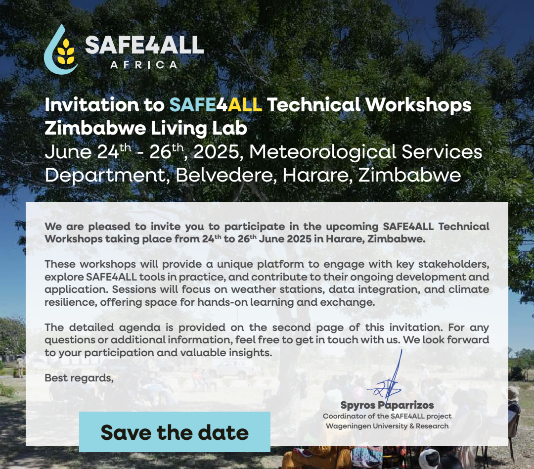 Invitation to SAFE4ALL Technical Workshops Zimbabwe Living Lab