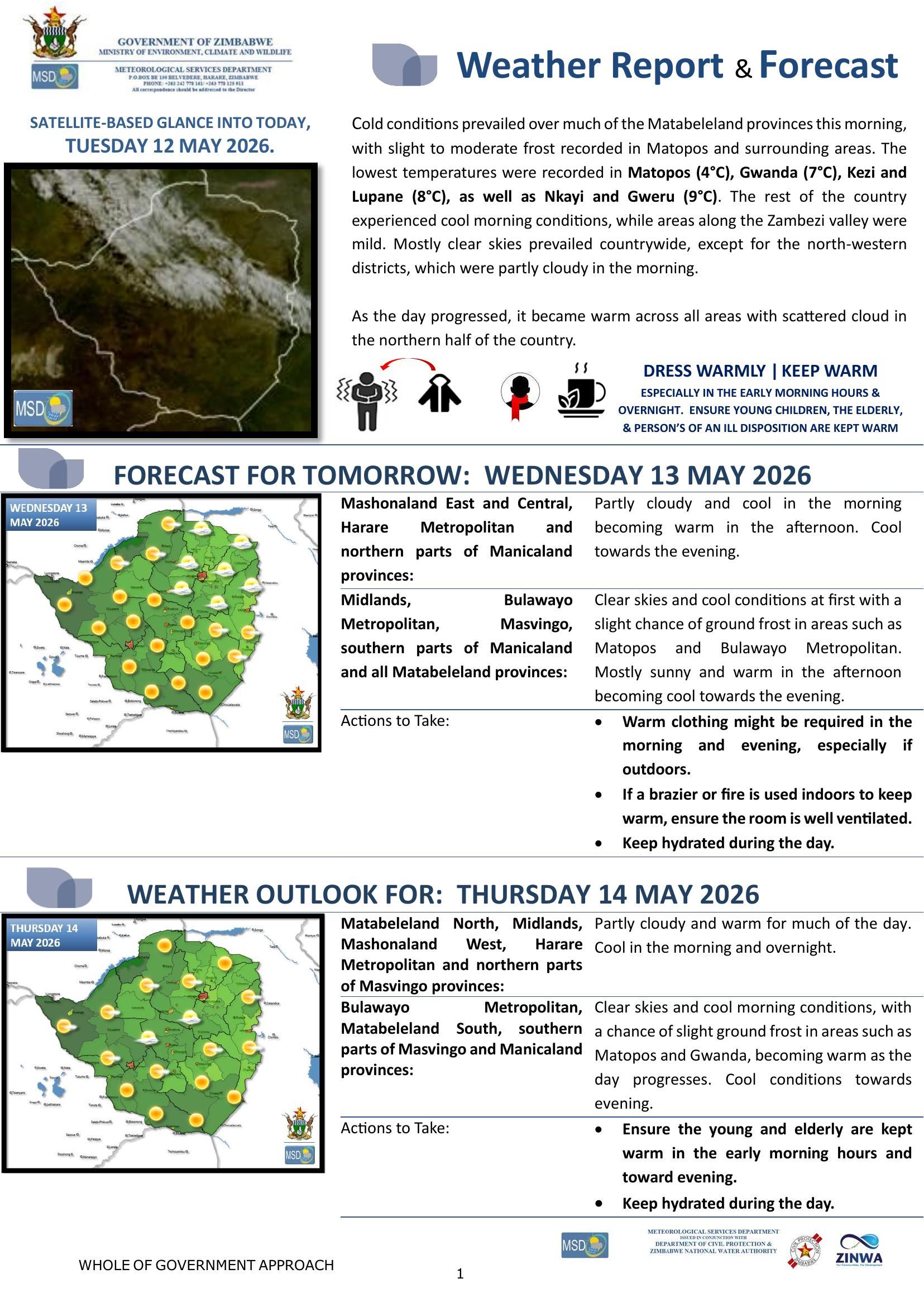 Daily Weather Forecast 12 May 2026